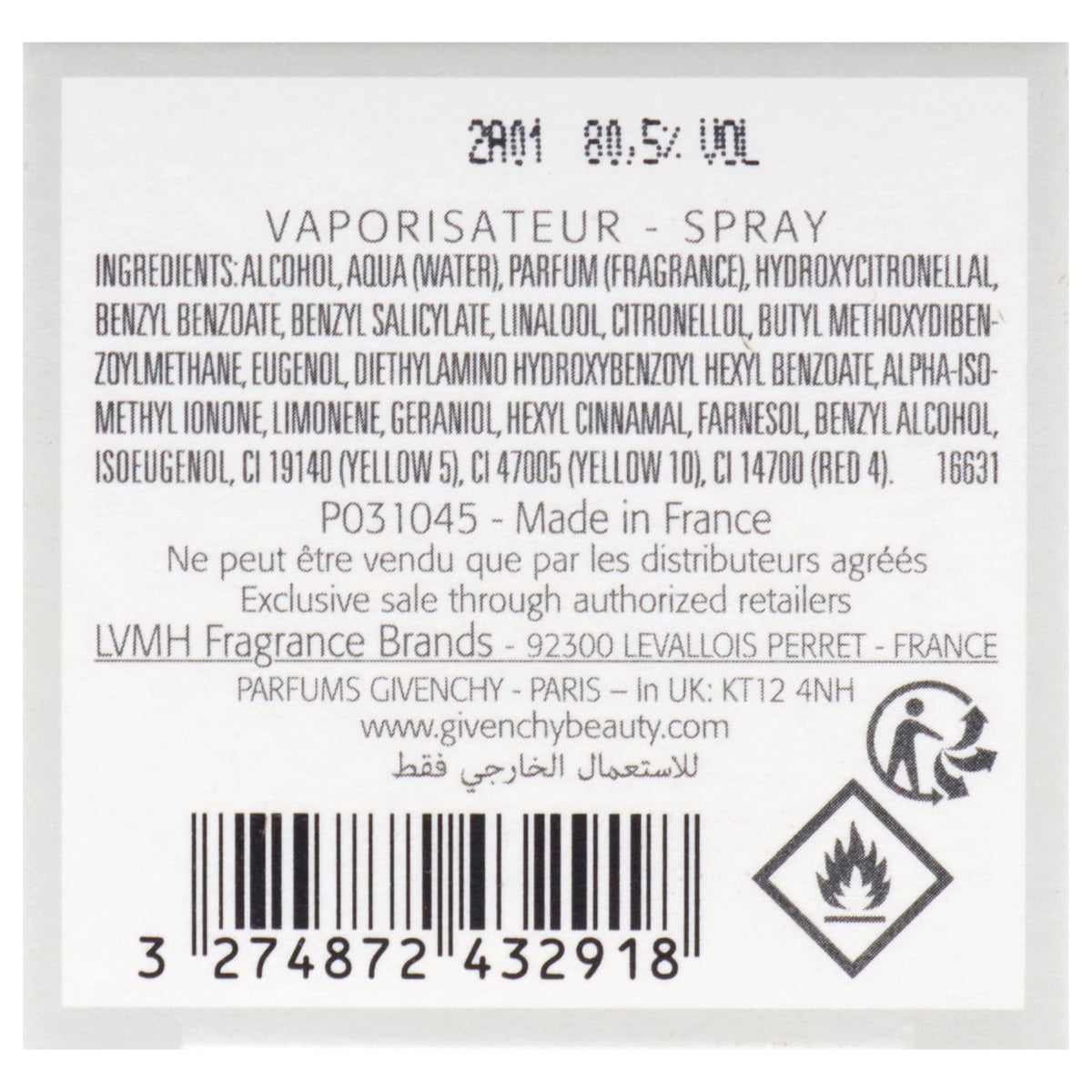 Eau De Toilette Spray 3.3 Ounces U56953