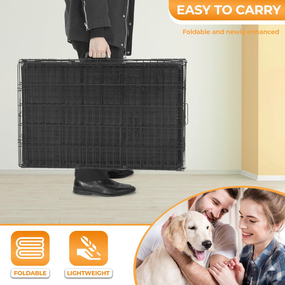 48 Inch Black Dog Crate I66203