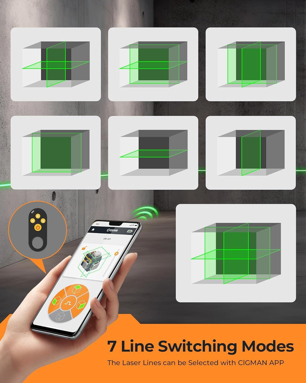 Green 3x360° Self Leveling Laser Level C94231