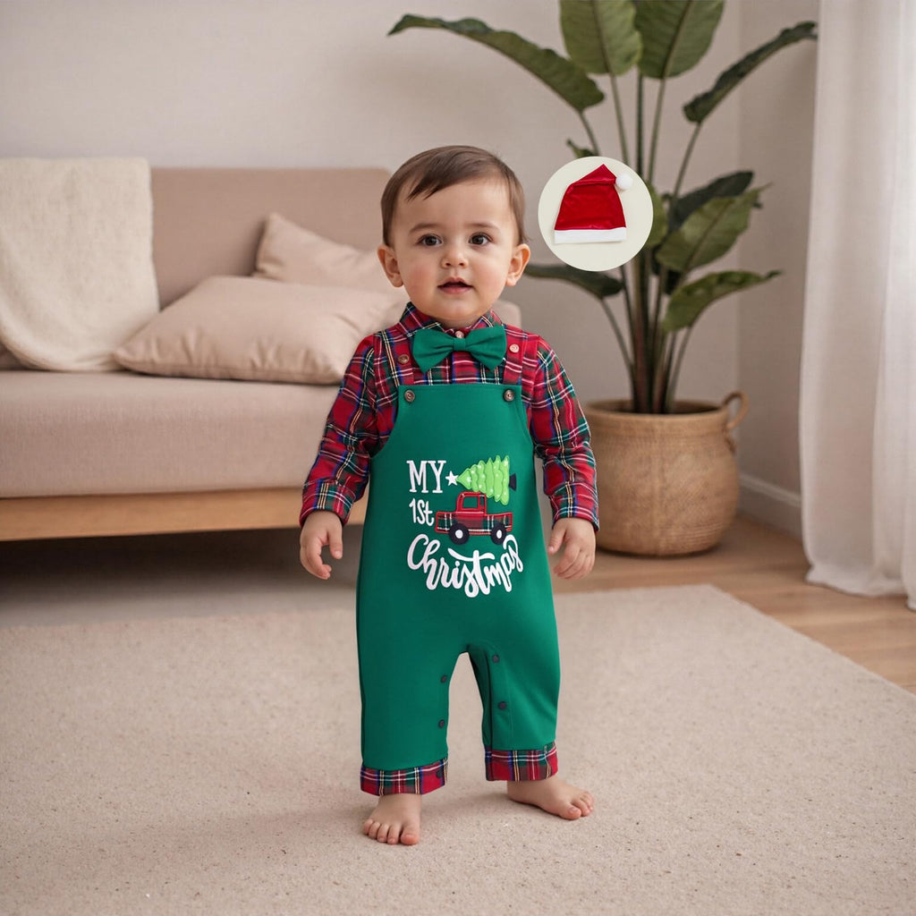 Striped Romper Overalls Pants Set P30323