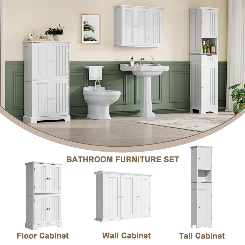 Laundry Cabinet with 3 Doors and Adjustable Shelves L6620