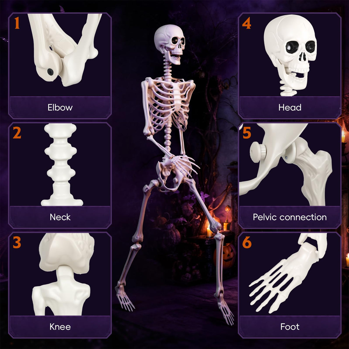 5.4FT Posable Life Size Skeleton (2PCS) T885