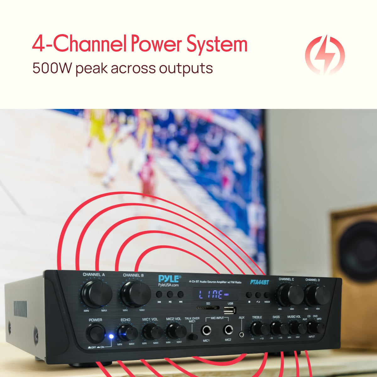 4-Channel Audio Amplifier with Bluetooth T964