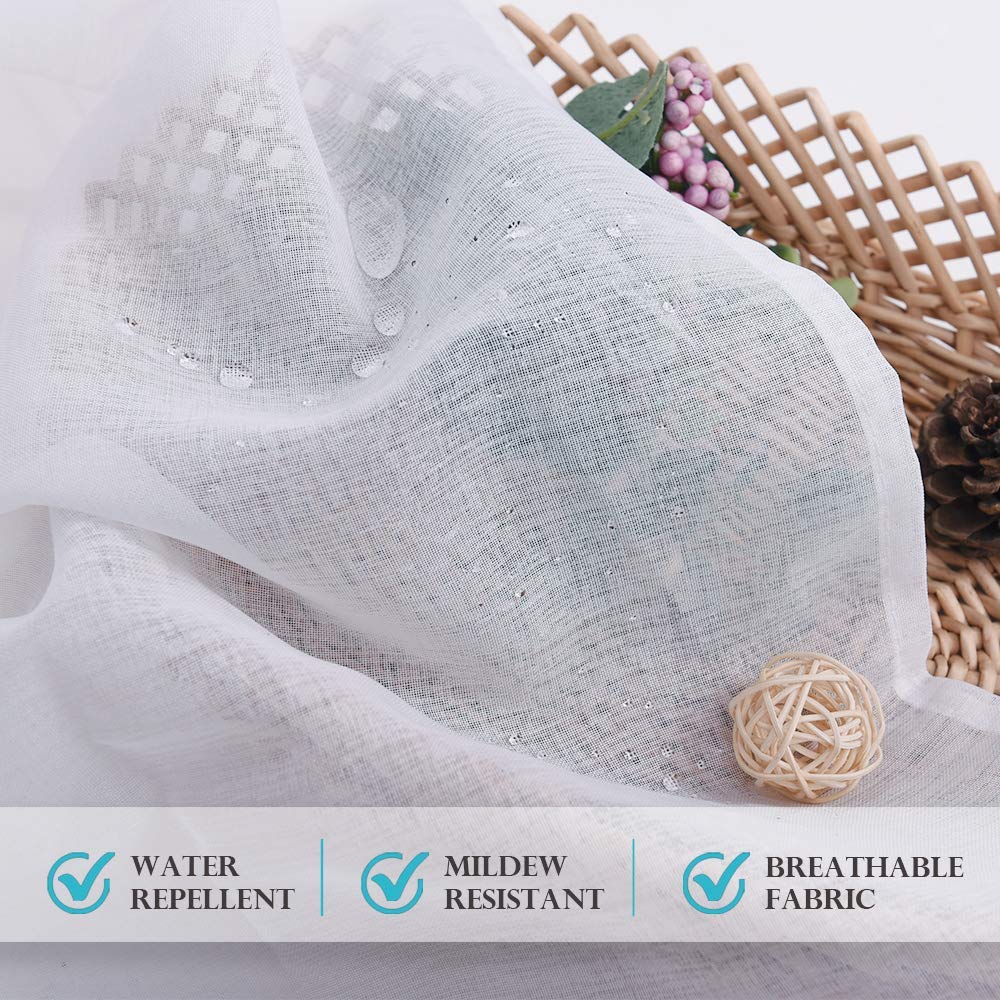 Waterproof Semi-Sheer Outdoor Curtains D65610