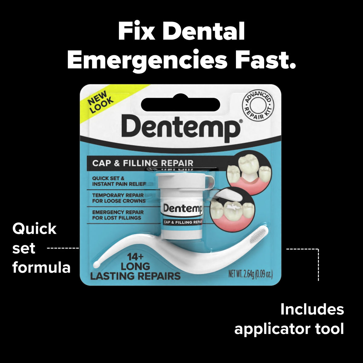 Maximum Strength Loose Cap and Lost Filling Repair Dental Kit Pack of 3 F652