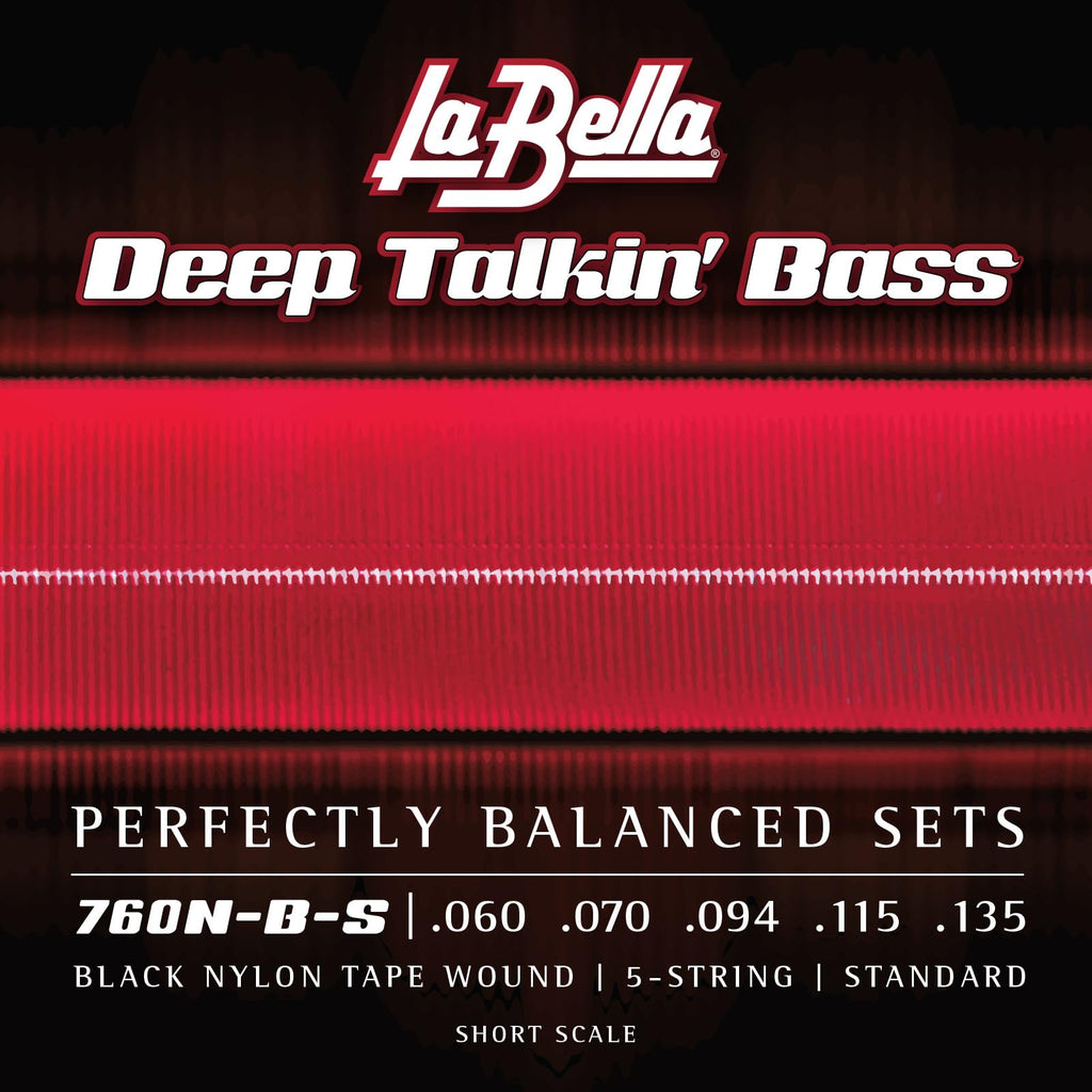 Black Nylon Tape Wound 5-String Short Scale M68586