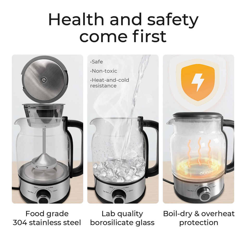 1.2L Glass Stainless Steel Drip Coffee Maker T77583