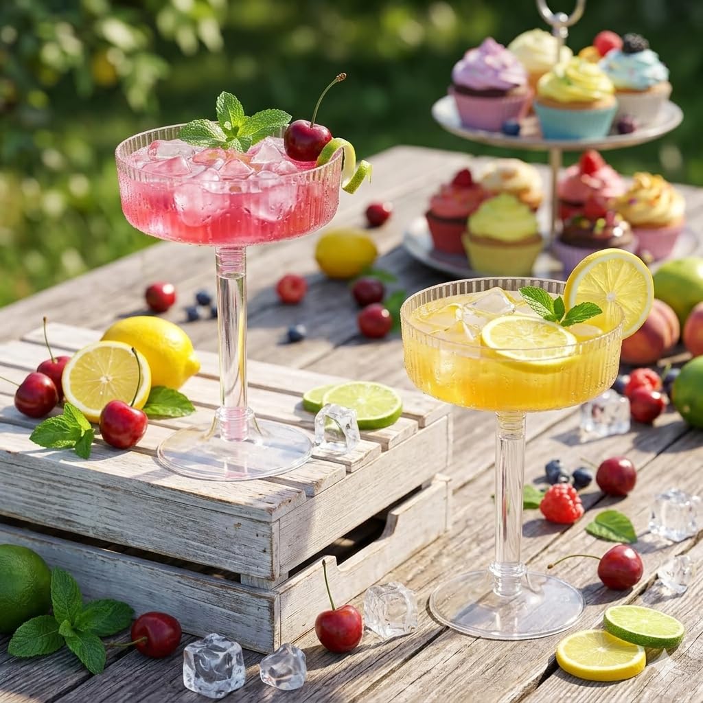 24 Pack 6oz Plastic Martini Glasses O894