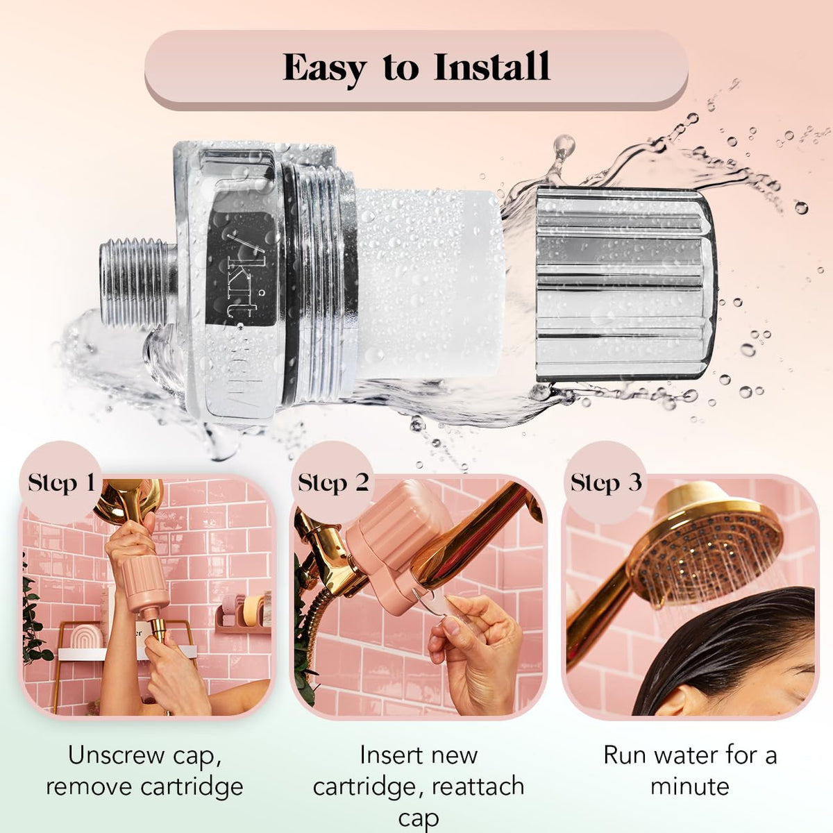 Castor Oil Shampoo + Coconut Oil Conditioner and Shower Filter Bundle X7137