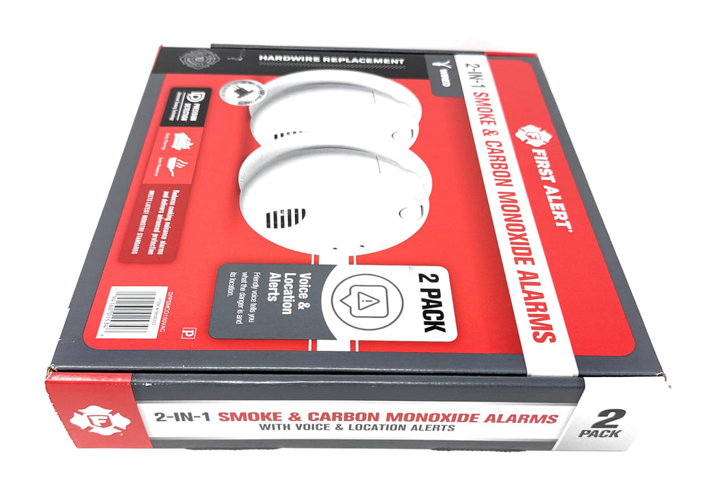 Combination Smoke & Carbon Monoxide Alarm, Hardwire Detector with Battery Backup, 2-Pack O497951