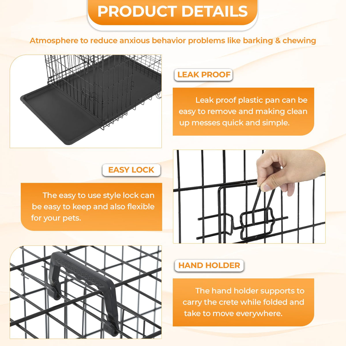 48 Inch Black Dog Crate I66203