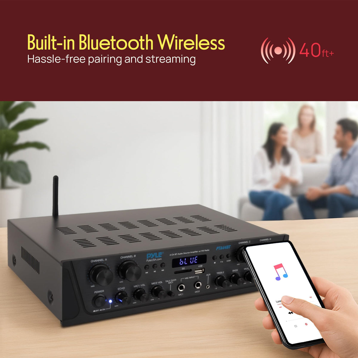 4-Channel Audio Amplifier with Bluetooth T964