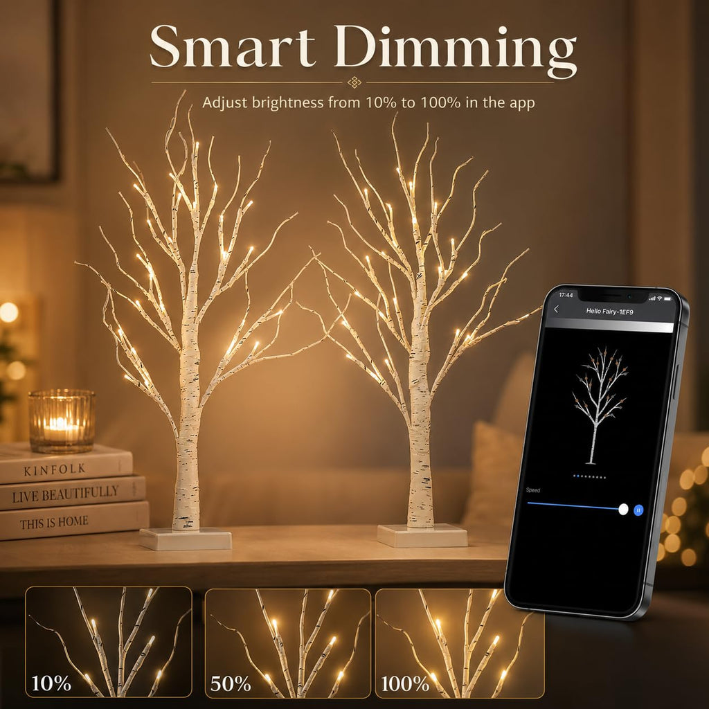 Birch Tree with Lights 2FT 2Pack Y34935