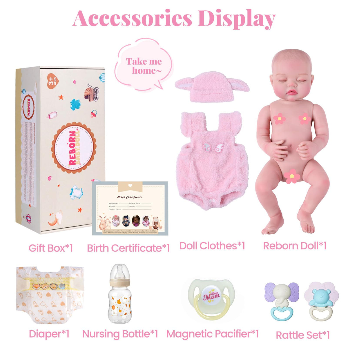 20 Inch Reborn Baby Dolls Girl with Accessories H751