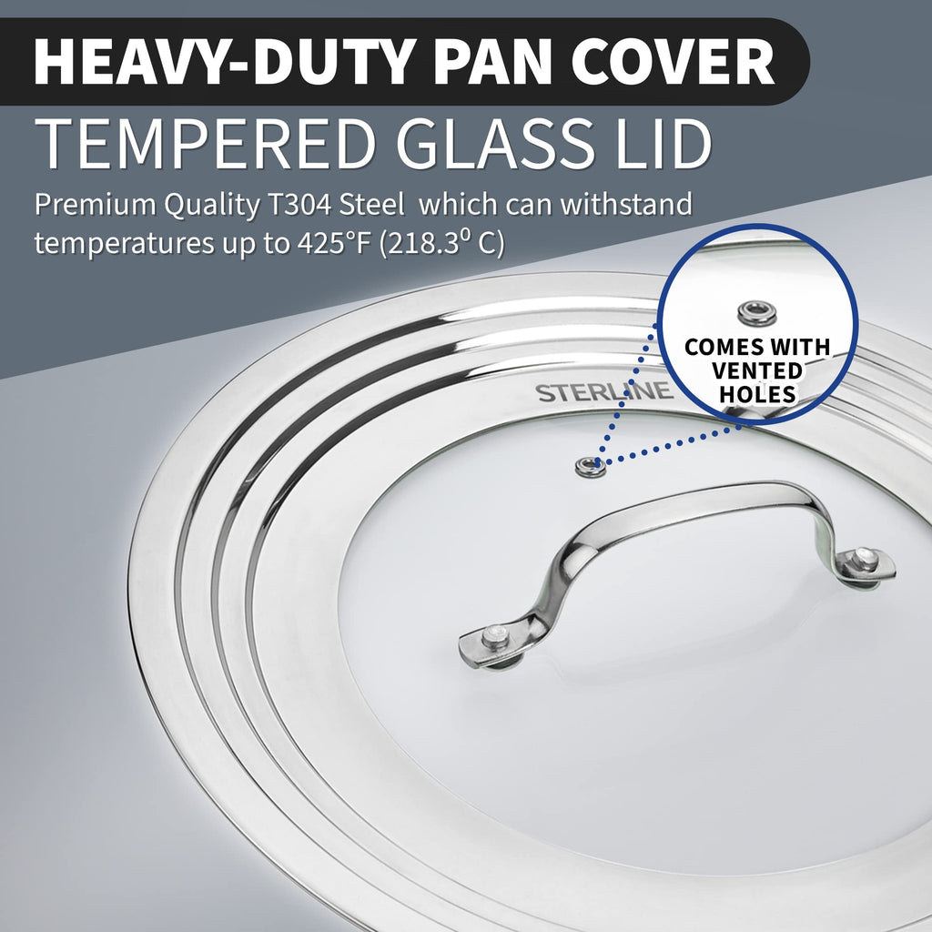 Tempered Glass Universal Lid with Steam Vent N284419