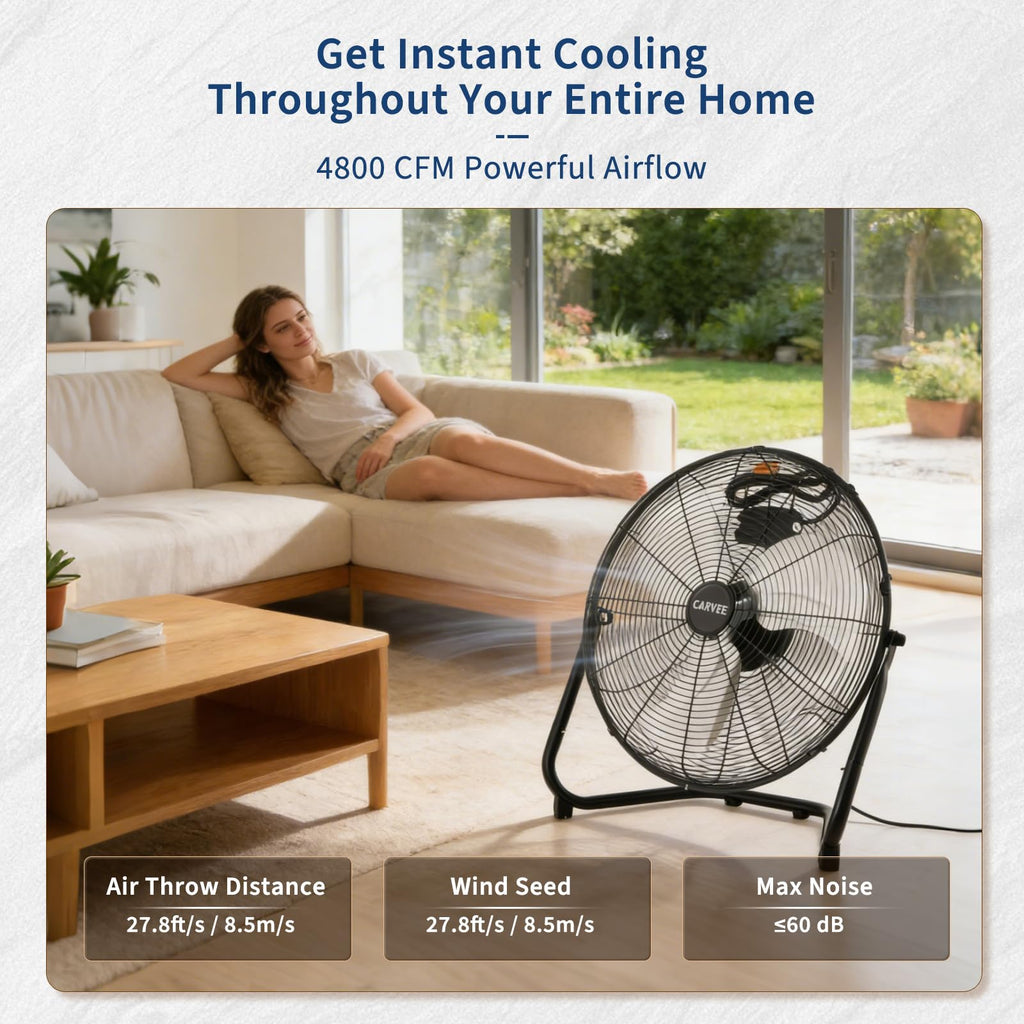 20'' 3000CFM Metal Floor Fan P135020