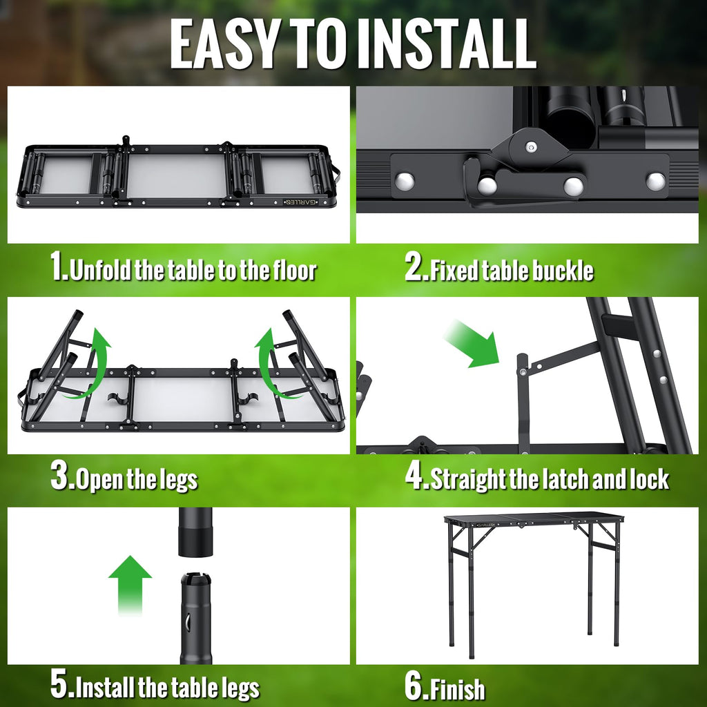 Folding Camping Table 3 Adjustable Height N210055