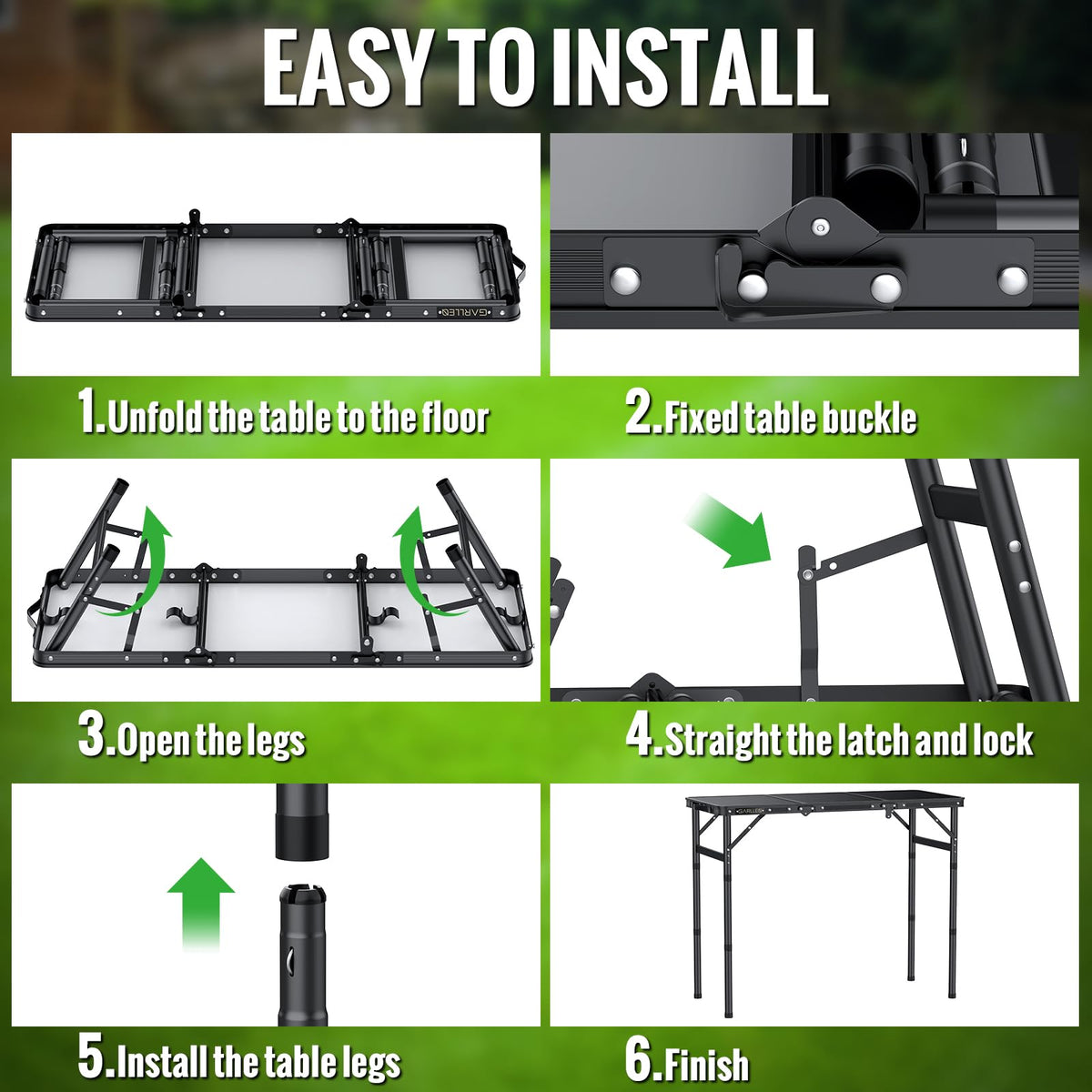 Folding Camping Table 3 Adjustable Height N210055