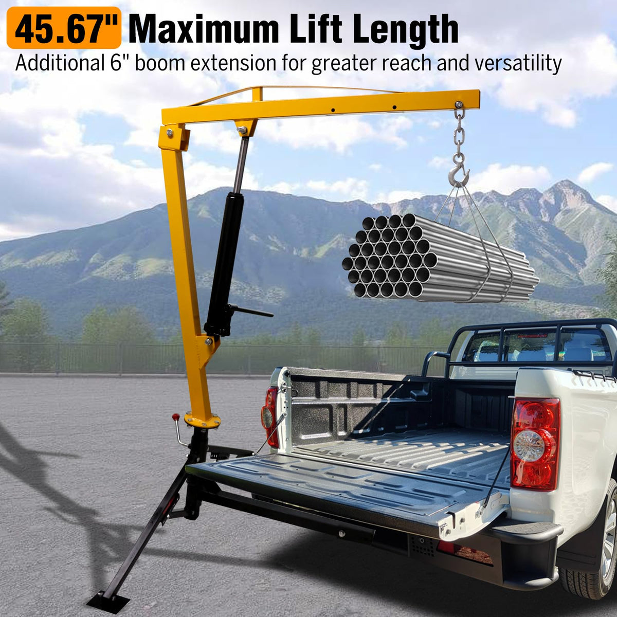 1000lb Capacity Hydraulic 360° Swivel Truck Crane M94997