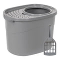Large Top Entry Cat Litter Box with High Sides and Scoop O1872