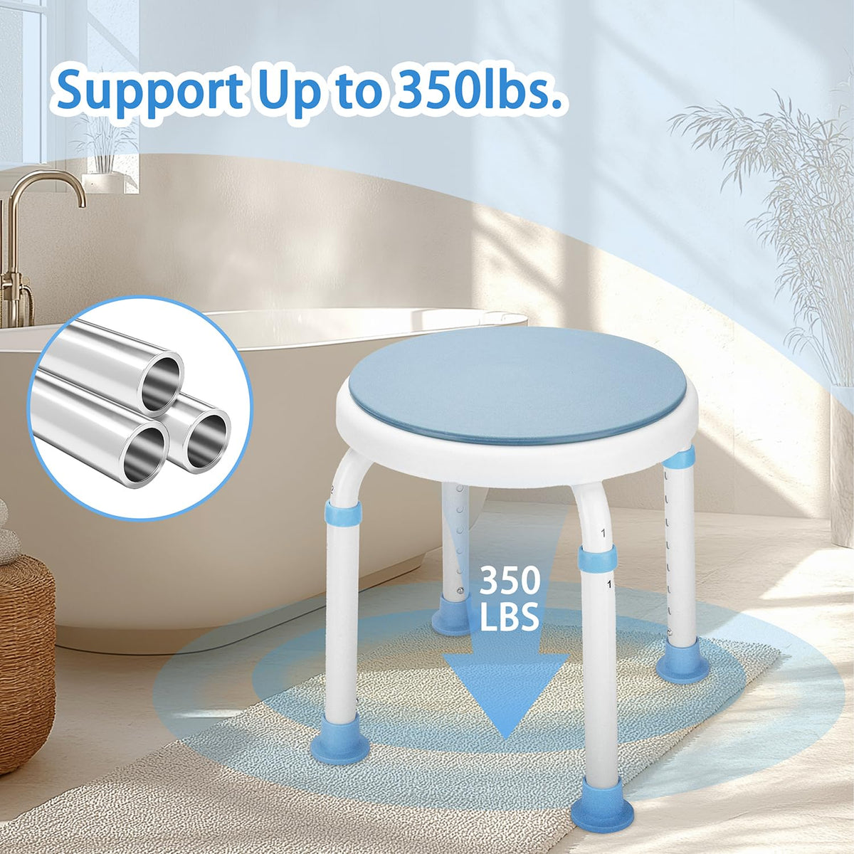 Foldable Adjustable Swivel Bath Seat Shower Chair Stool Q908