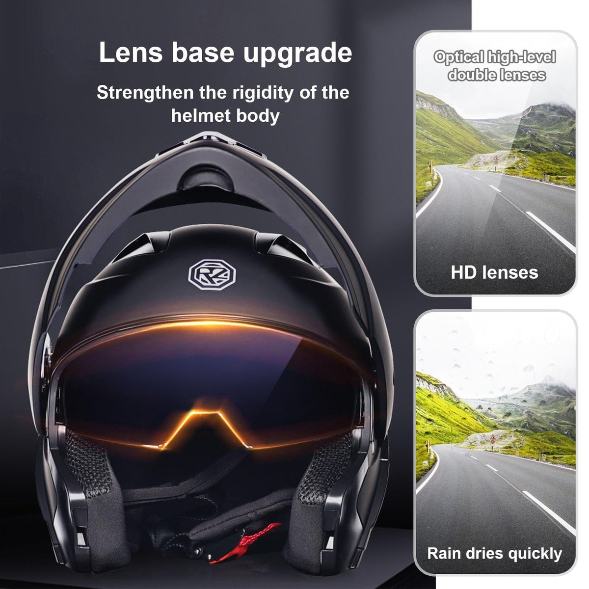 Flip-Up Motorcycle Helmet DOT Certified Dual-Lens C102