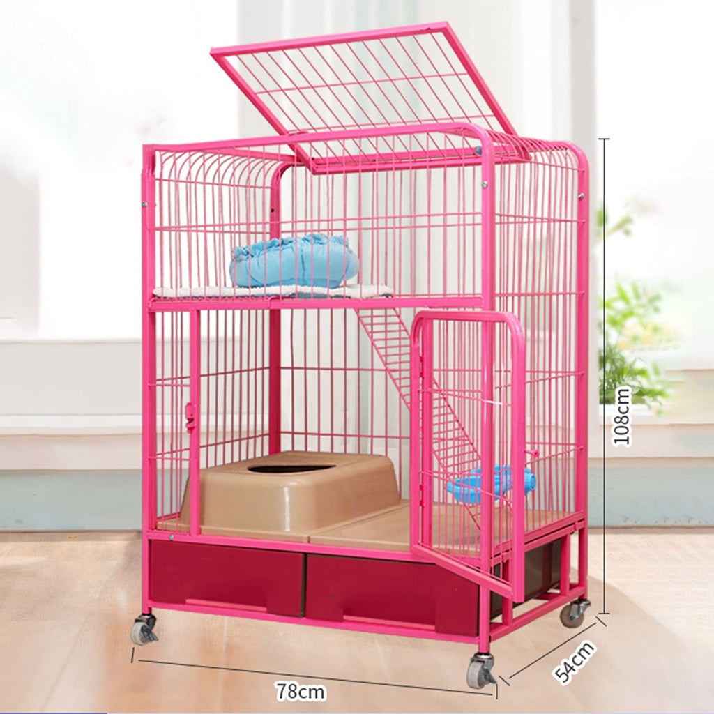 Heavy Duty Metal Cat Cage Dog Crate with Four Wheels N1339