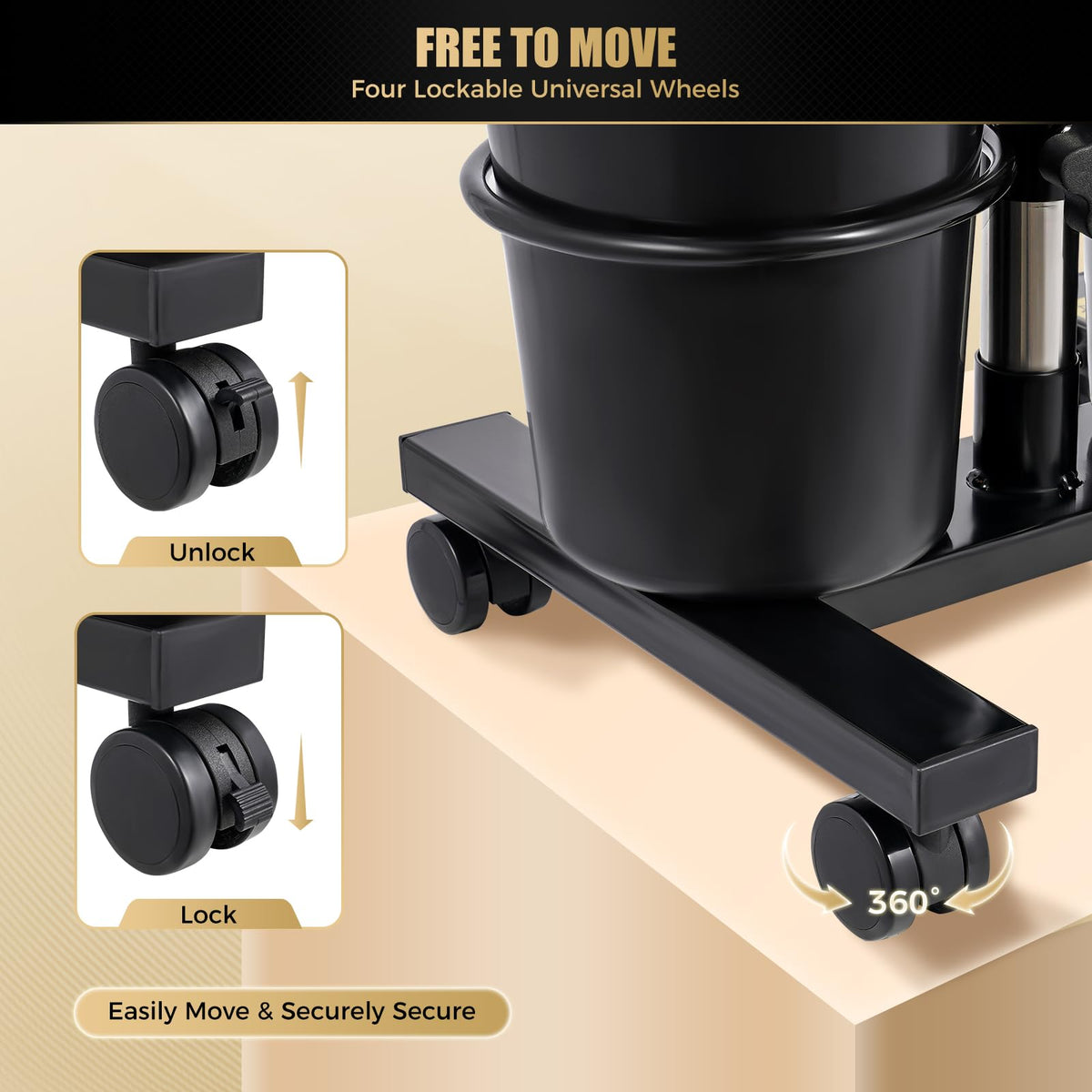 Portable Shampoo Wash Bowl with 2 Water Tanks Black A469