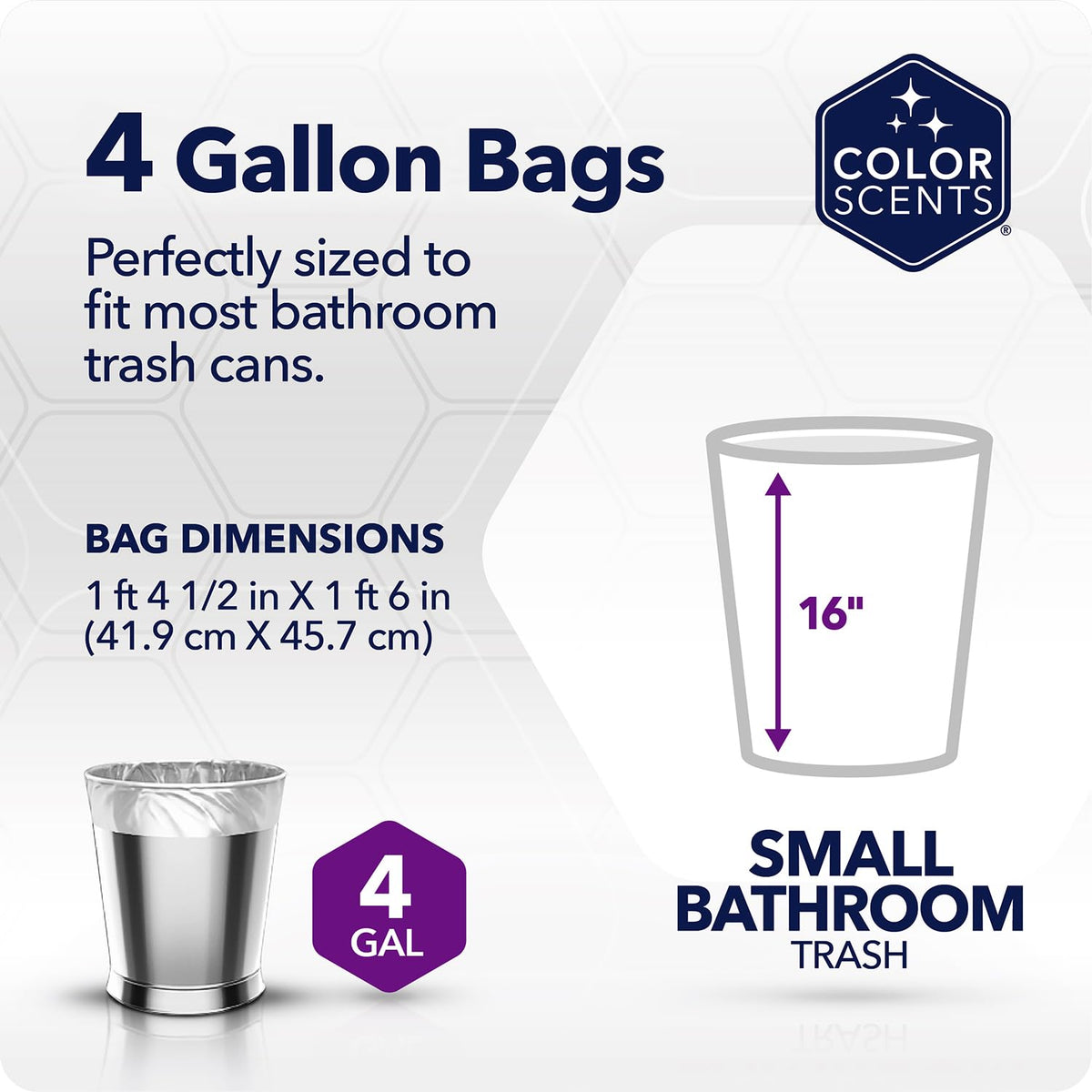 4 Gallon Drawstring Trash Bags 480 Bags Lavender S751384