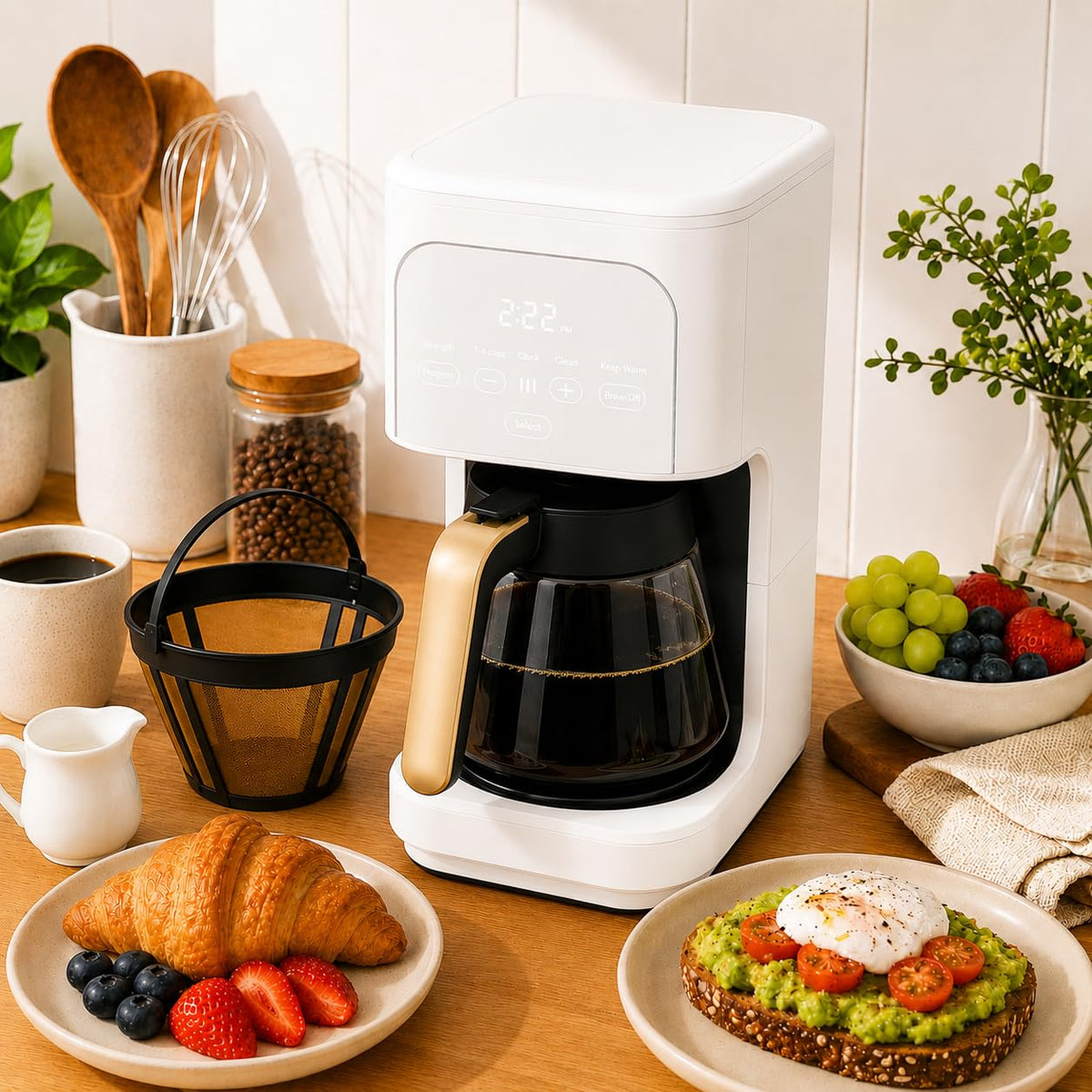 12-Cup Programmable Coffee Maker with Glass Carafe C38996