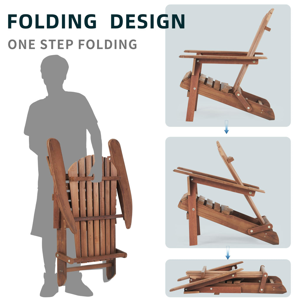 Wooden Folding Adirondack Chair Set of 2 N2151