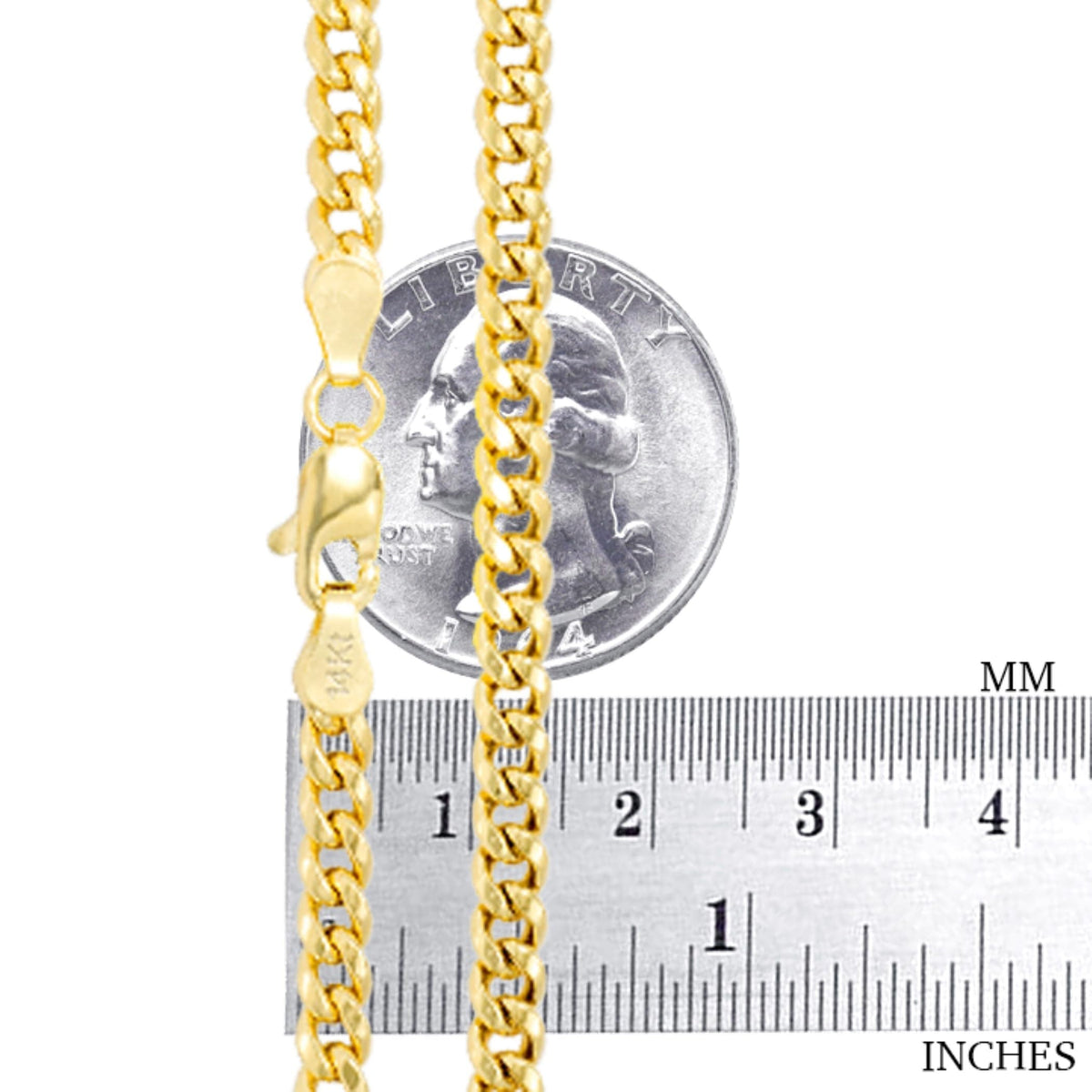 14k Yellow Gold Cuban Link Chain Necklace Q593812