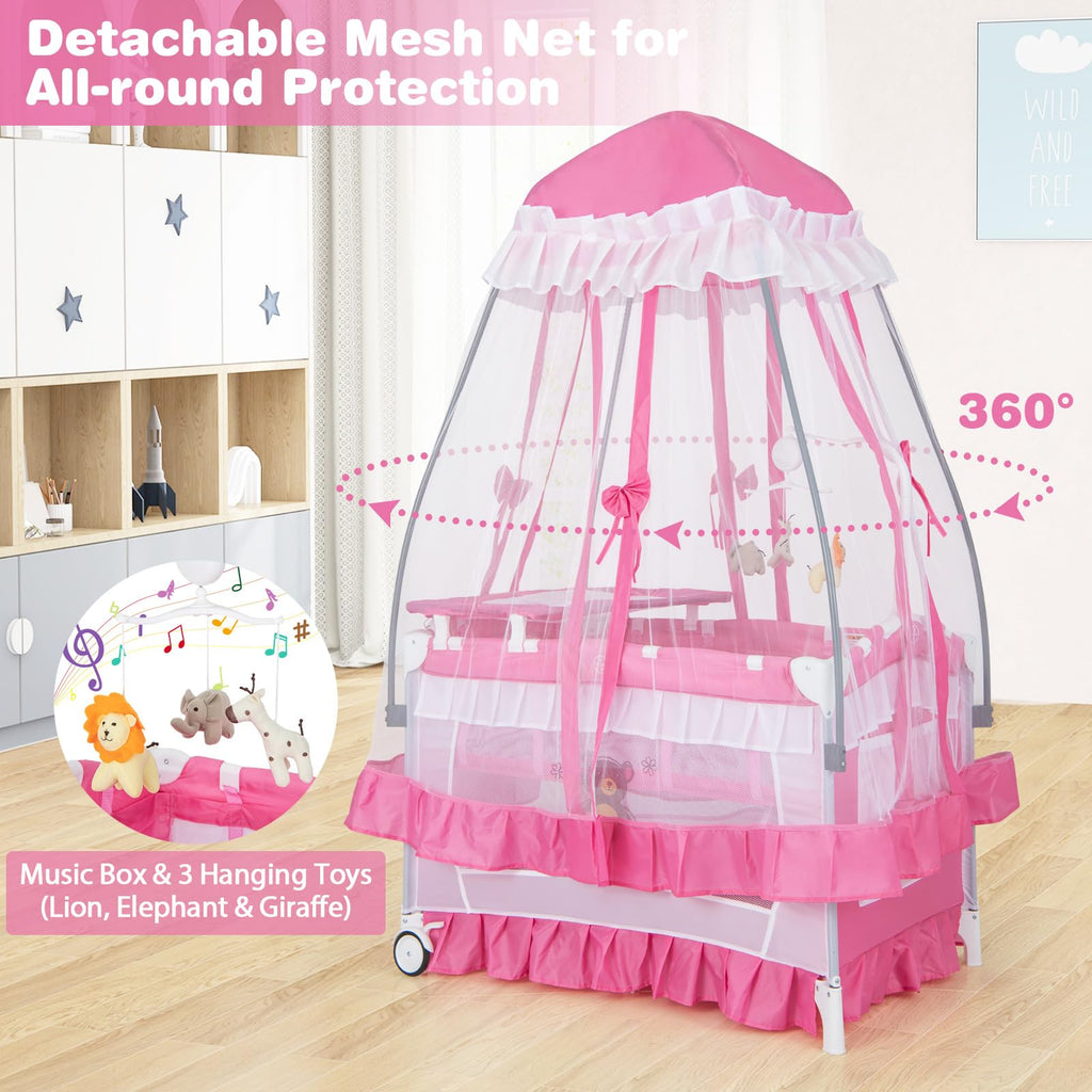 4-in-1 Baby Playard with Bassinet, Changing Table and Carry Bag R520