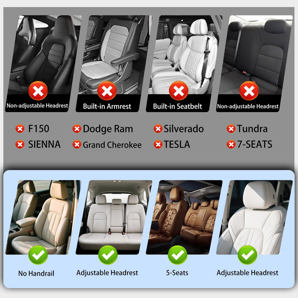 Black Leather 5-Seats Car Seat Covers J5765