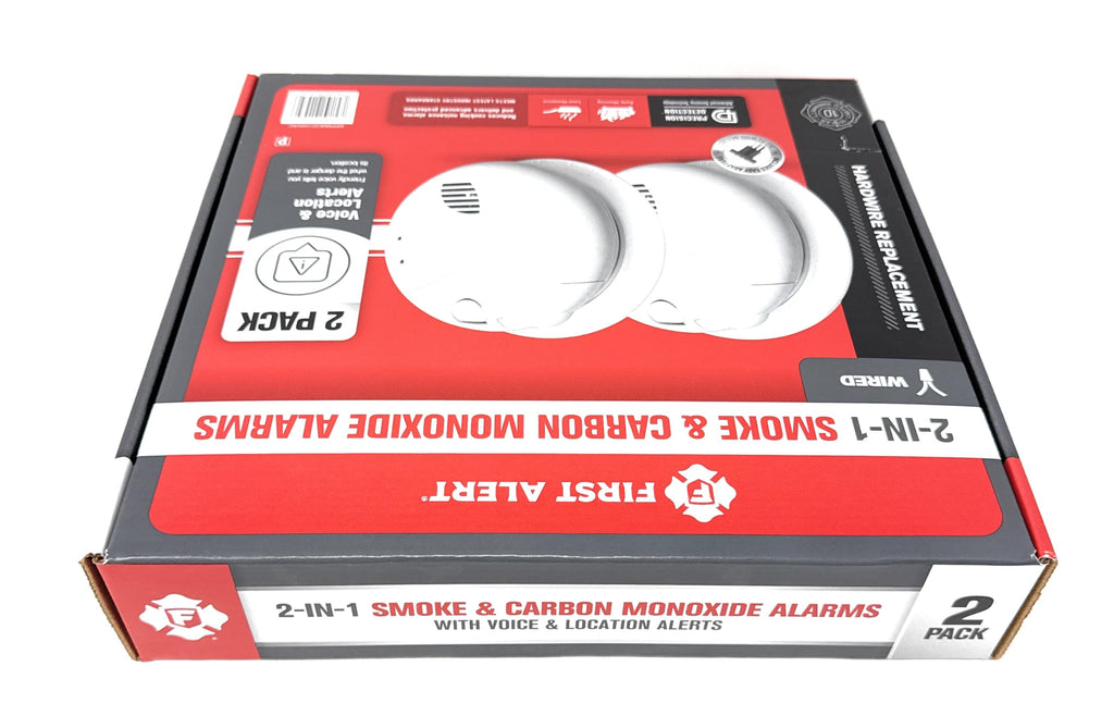 Combination Smoke & Carbon Monoxide Alarm, Hardwire Detector with Battery Backup, 2-Pack O497951