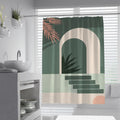 Sage Green Geometric Bath Curtain 54x78 Inches W18452