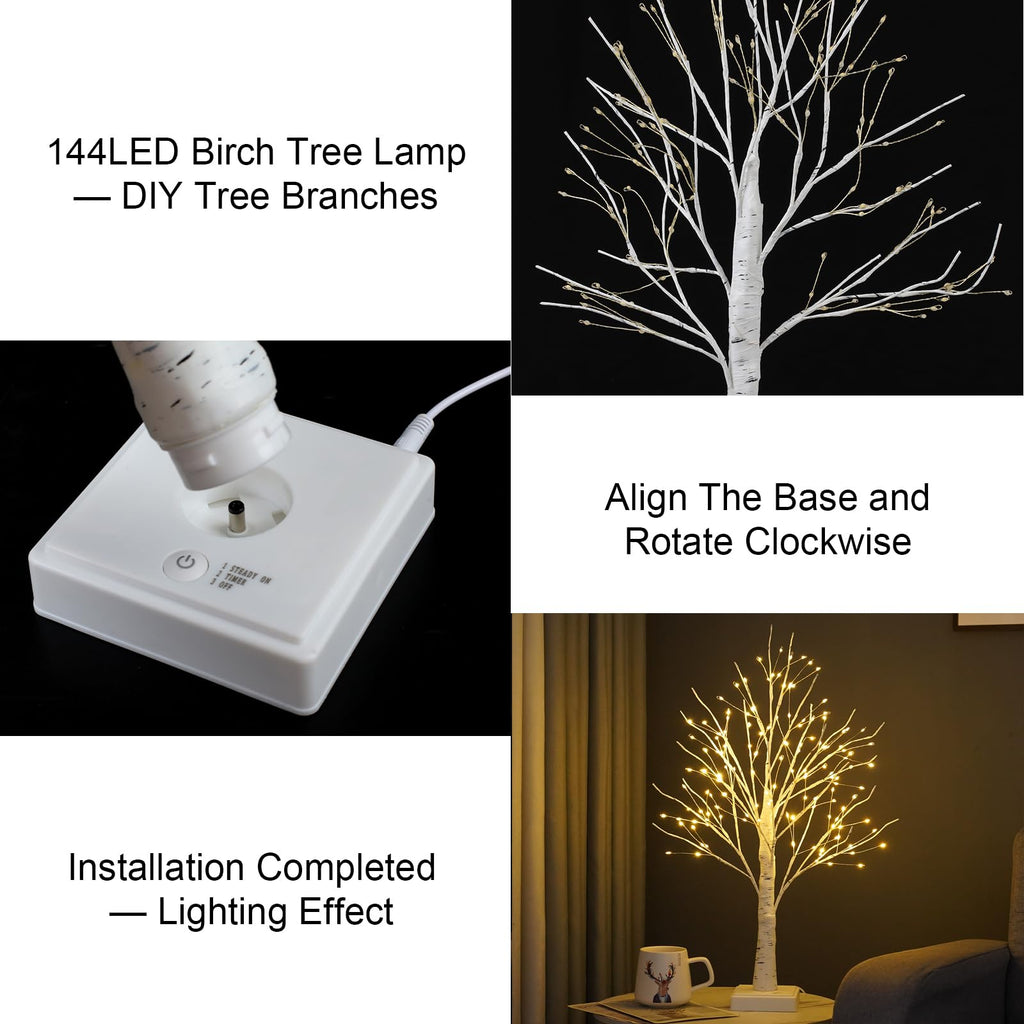 2 Pack Artificial Tree Lamp with Timer S303