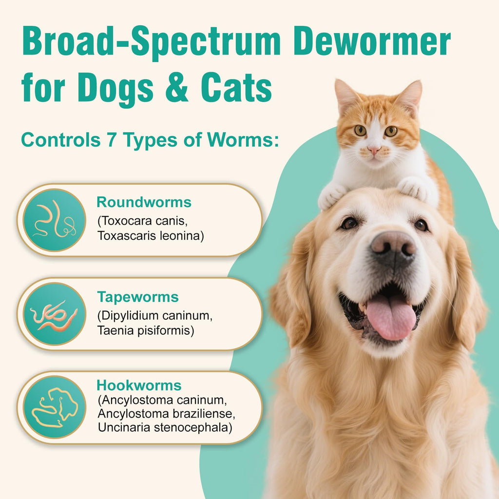 3-Way Dewormer for Dogs & Cats with Praziquantel & Pyrantel Pamoate Y55592