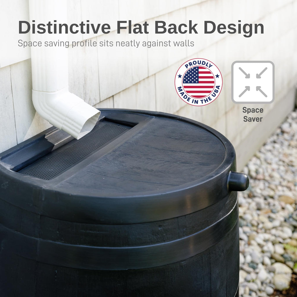 50-Gallon Recycled Plastic Rain Barrel C516014