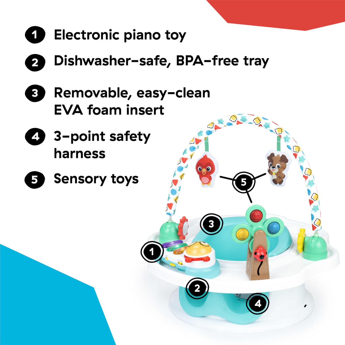 3-in-1 Activity Seat with Music & Lights C269455