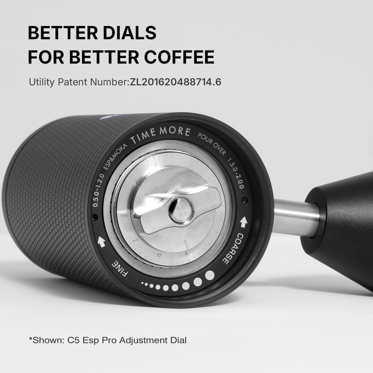 Manual Coffee Grinder with Conical Burr, Portable Hand Coffee Mill - Black M8617