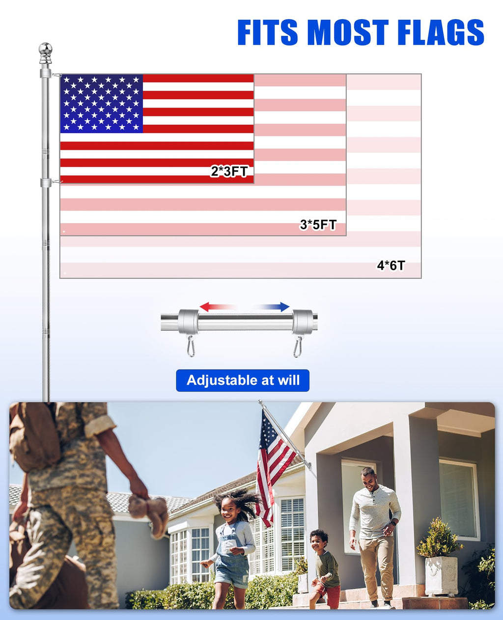 T304 Stainless Steel Flag Pole F4739