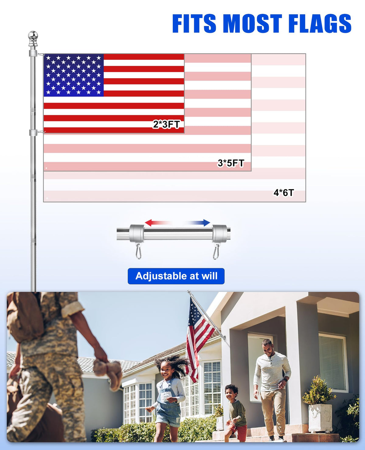 T304 Stainless Steel Flag Pole F4739