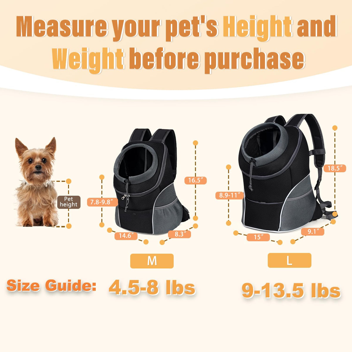 Adjustable Breathable Dog Carrier Backpack P595