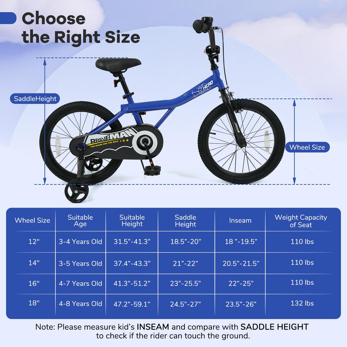 Kids Bike 12 14 16 18 Inch Bicycle R982