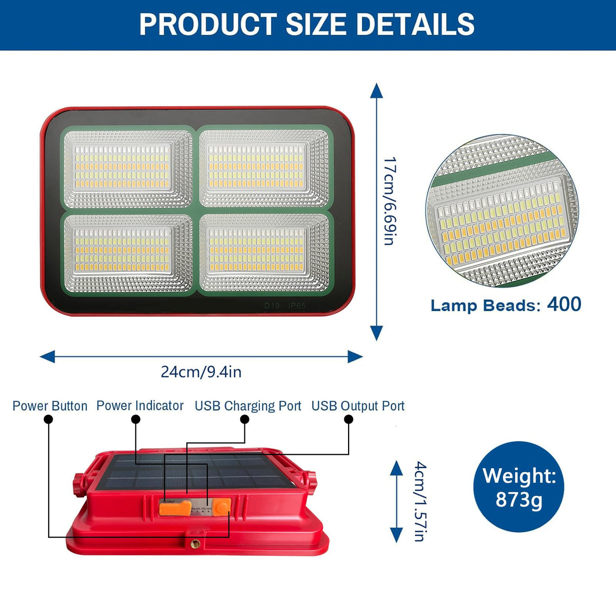 Portable Rechargeable Magnetic Work Light 16500mAh 200W 15000LM IP69 O6931