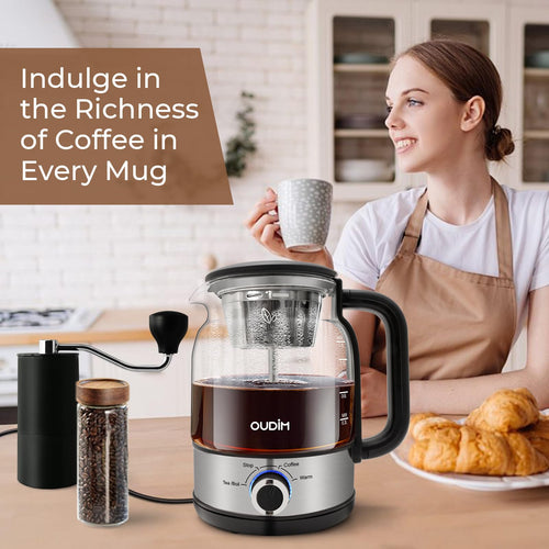 1.2L Glass Stainless Steel Drip Coffee Maker T77583
