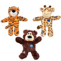 3 Pack Durable Plush Dog Toys with Knotted Rope & Squeaker X354