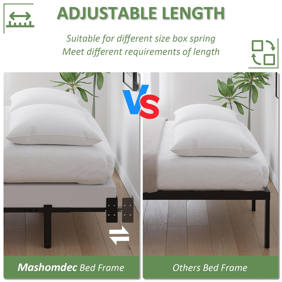 Queen Size Black Metal Bed Frame N95922