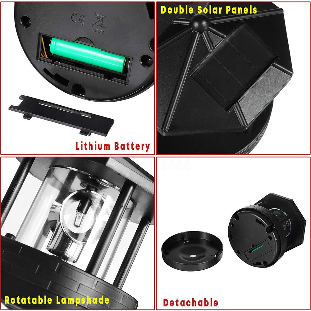 Solar Lighthouse Lamp 360° Rotatable LED IP44 Waterproof H3649